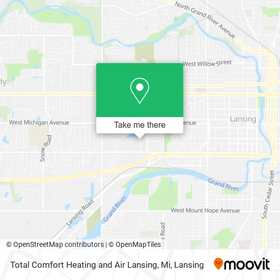 Total Comfort Heating and Air Lansing, Mi map