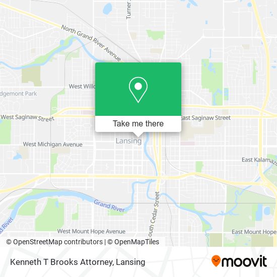 Kenneth T Brooks Attorney map