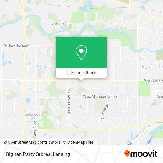 Big ten Party Stores map