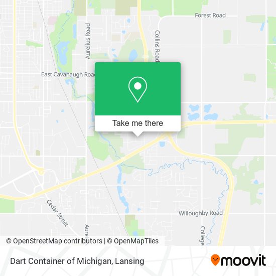 Dart Container of Michigan map