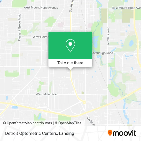 Detroit Optometric Centers map