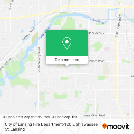City of Lansing Fire Department-120 E Shiawassee St map