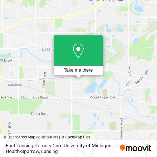 East Lansing Primary Care University of Michigan Health-Sparrow map