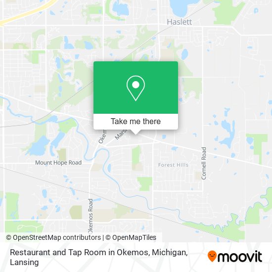 Mapa de Restaurant and Tap Room in Okemos, Michigan