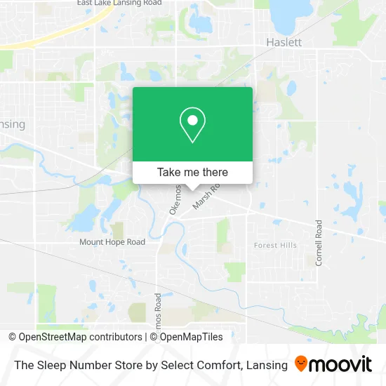 The Sleep Number Store by Select Comfort map