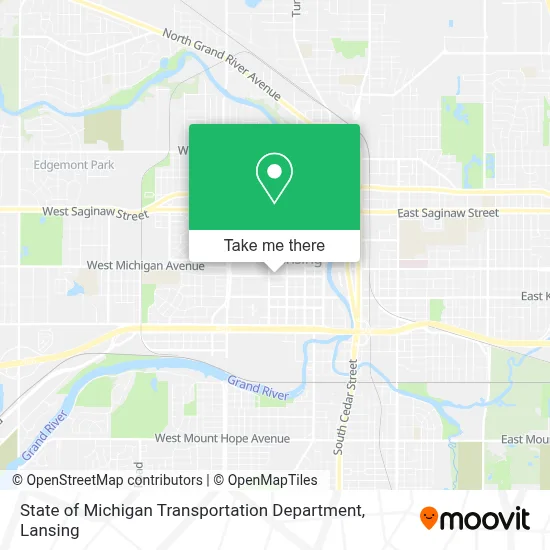 State of Michigan Transportation Department map