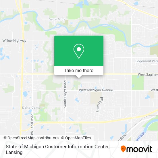 State of Michigan Customer Information Center map