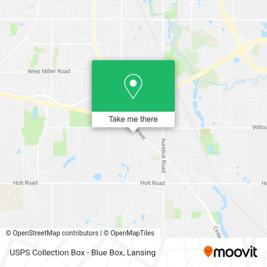 Mapa de USPS Collection Box - Blue Box
