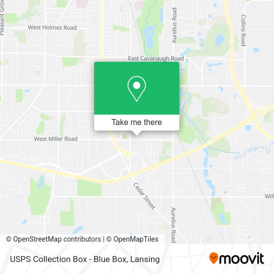 USPS Collection Box - Blue Box map