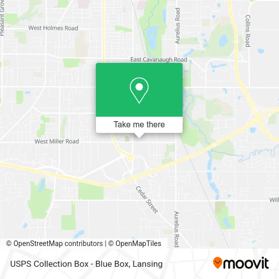 Mapa de USPS Collection Box - Blue Box