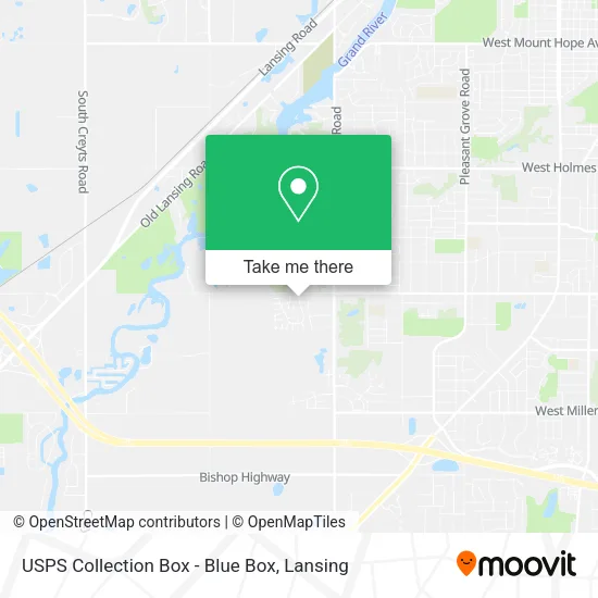 Mapa de USPS Collection Box - Blue Box