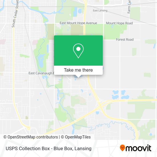 USPS Collection Box - Blue Box map