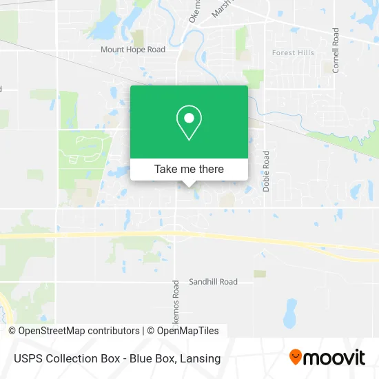 USPS Collection Box - Blue Box map