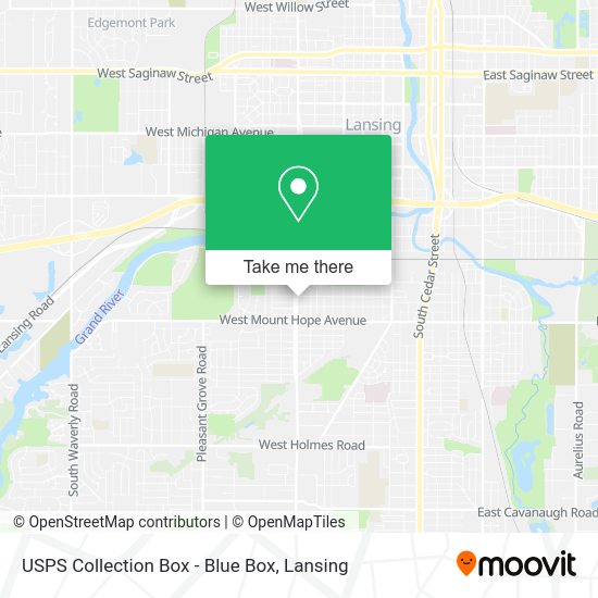 USPS Collection Box - Blue Box map