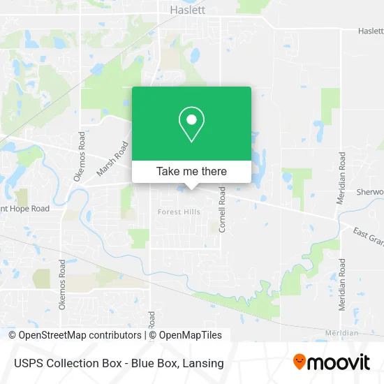 USPS Collection Box - Blue Box map
