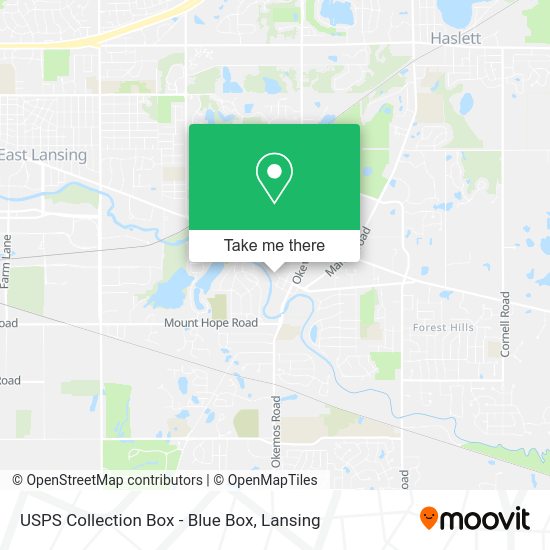 USPS Collection Box - Blue Box map
