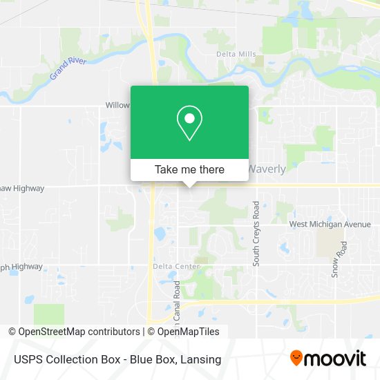 USPS Collection Box - Blue Box map