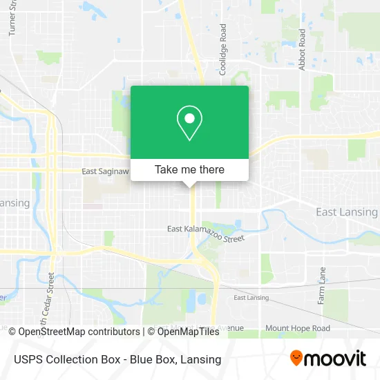 Mapa de USPS Collection Box - Blue Box