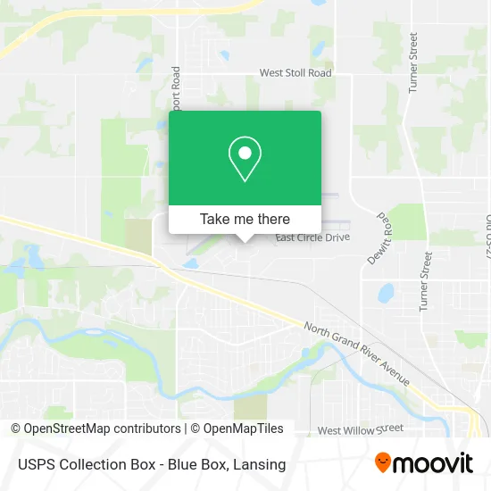 USPS Collection Box - Blue Box map