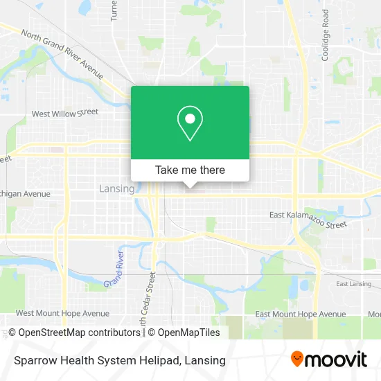 Sparrow Health System Helipad map