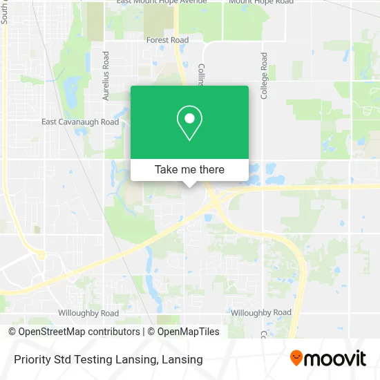 Priority Std Testing Lansing map