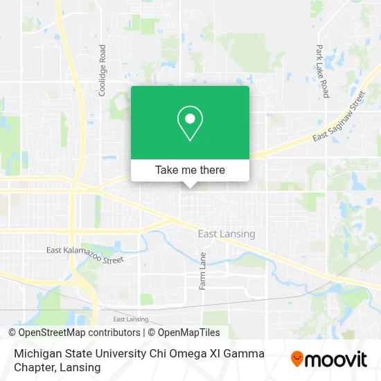 Michigan State University Chi Omega XI Gamma Chapter map