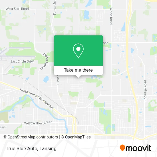 True Blue Auto map