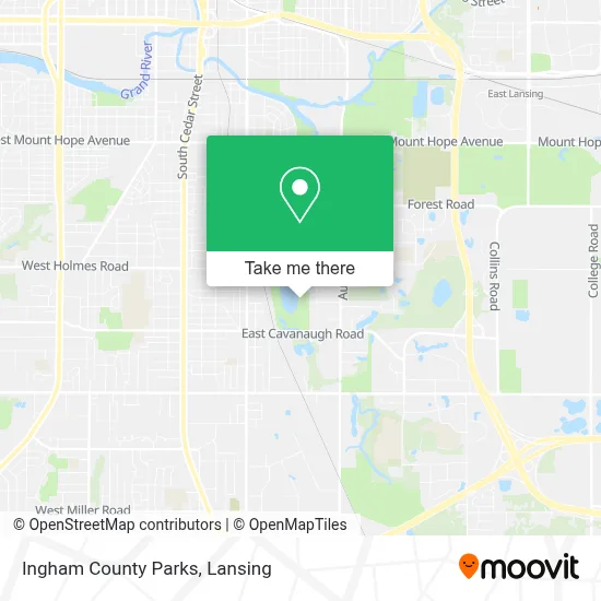 Ingham County Parks map