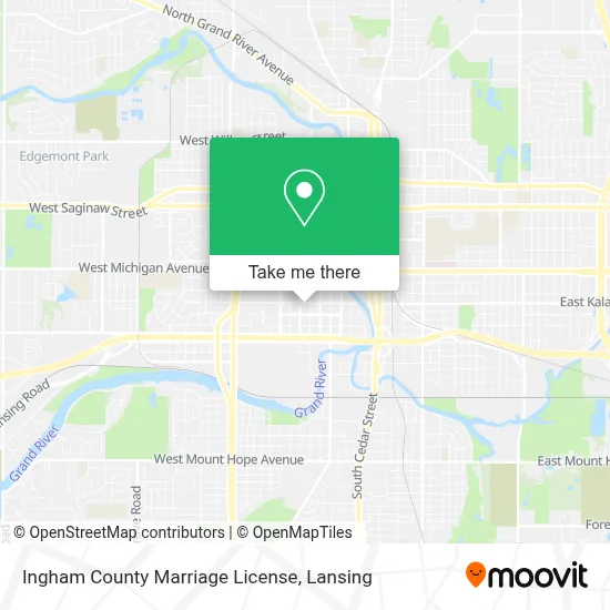 Ingham County Marriage License map