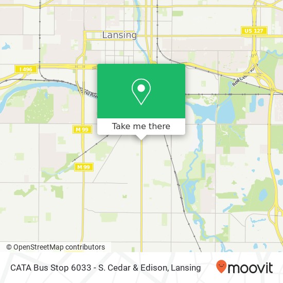 Mapa de CATA Bus Stop 6033 - S. Cedar & Edison