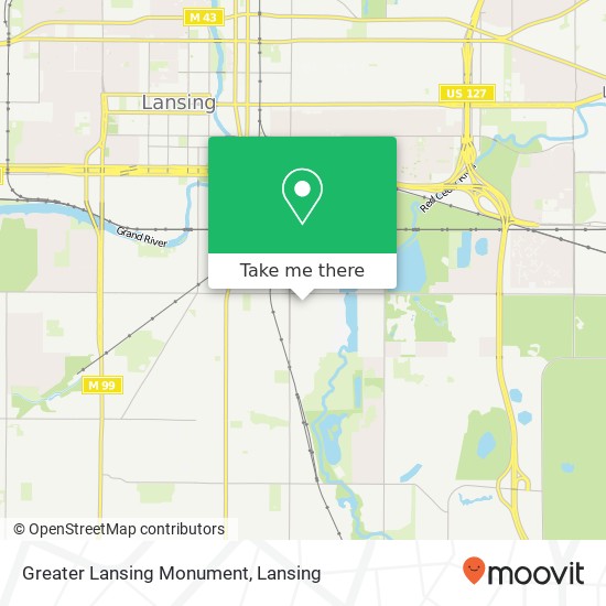 Mapa de Greater Lansing Monument