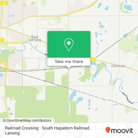 Railroad Crossing - South Hagadorn Railroad map