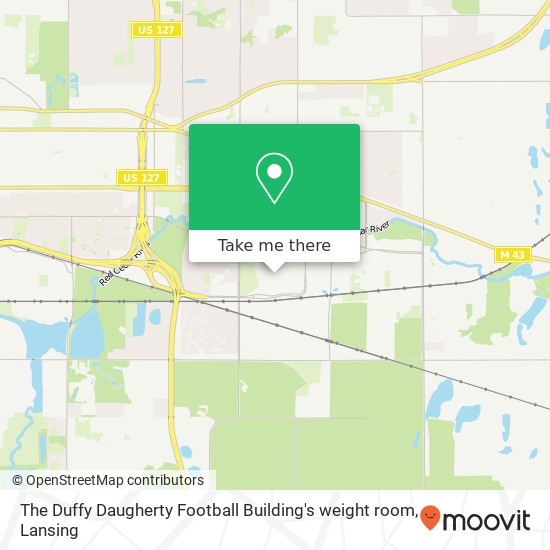 The Duffy Daugherty Football Building's weight room map