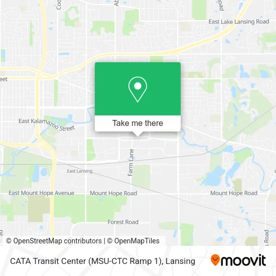 Mapa de CATA Transit Center (MSU-CTC Ramp 1)