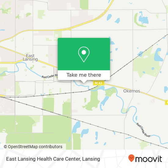 East Lansing Health Care Center map