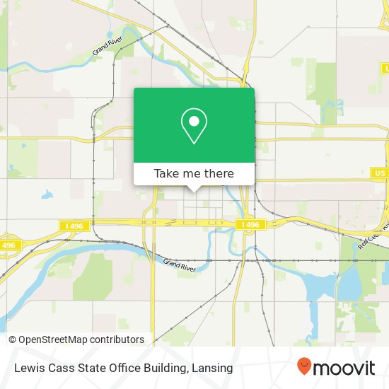 Lewis Cass State Office Building map