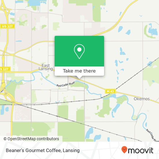 Mapa de Beaner's Gourmet Coffee