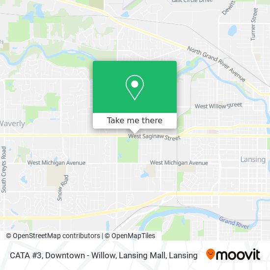 Mapa de CATA #3, Downtown - Willow, Lansing Mall