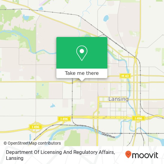 Department Of Licensing And Regulatory Affairs map