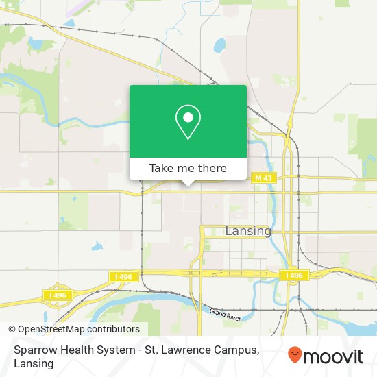 Mapa de Sparrow Health System - St. Lawrence Campus