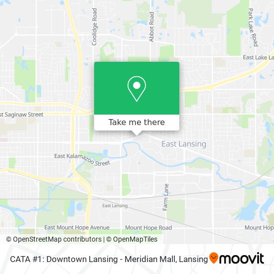 CATA #1: Downtown Lansing - Meridian Mall map