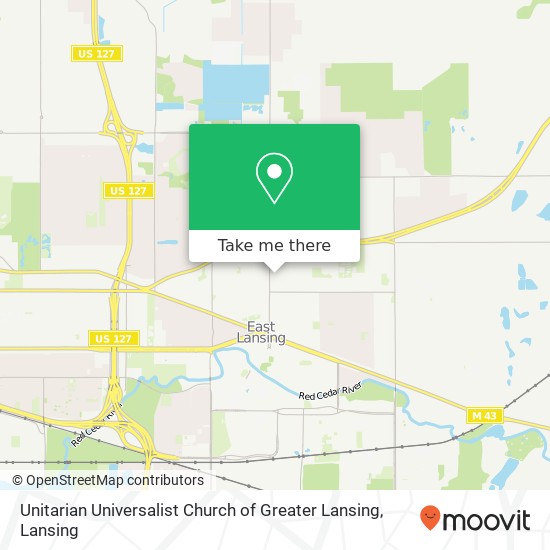 Mapa de Unitarian Universalist Church of Greater Lansing