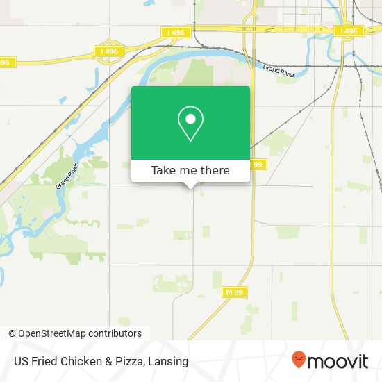 Mapa de US Fried Chicken & Pizza, 3418 Pleasant Grove Rd Lansing, MI 48910