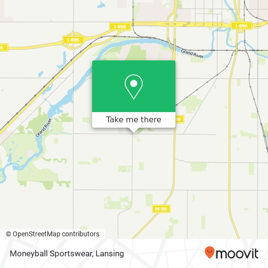 Mapa de Moneyball Sportswear, 2121 W Holmes Rd Lansing, MI 48910