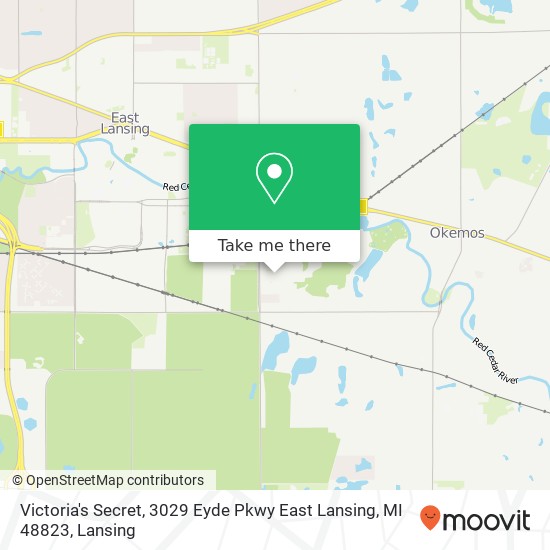 Mapa de Victoria's Secret, 3029 Eyde Pkwy East Lansing, MI 48823