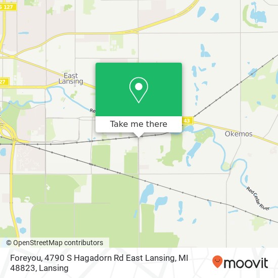 Mapa de Foreyou, 4790 S Hagadorn Rd East Lansing, MI 48823