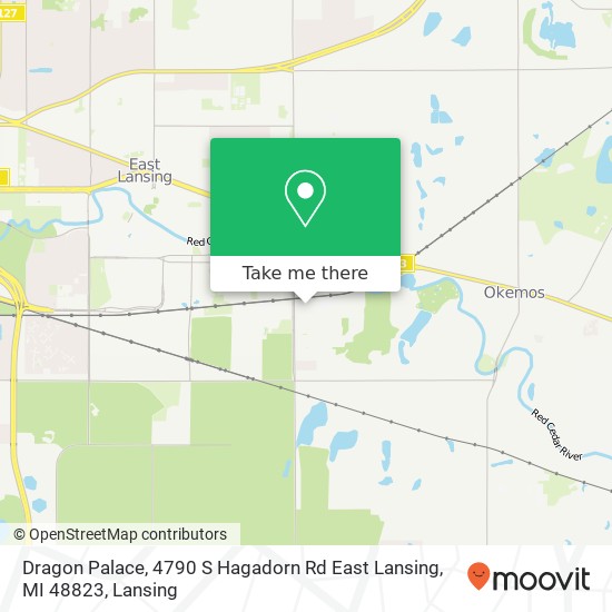Mapa de Dragon Palace, 4790 S Hagadorn Rd East Lansing, MI 48823