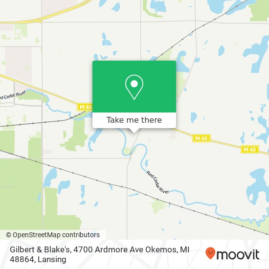 Mapa de Gilbert & Blake's, 4700 Ardmore Ave Okemos, MI 48864