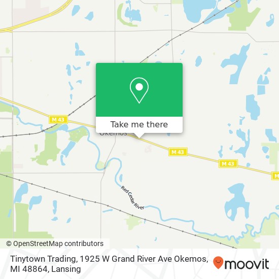 Mapa de Tinytown Trading, 1925 W Grand River Ave Okemos, MI 48864