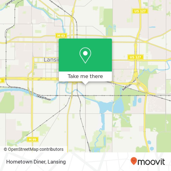 Mapa de Hometown Diner, 1040 S Pennsylvania Ave Lansing, MI 48912
